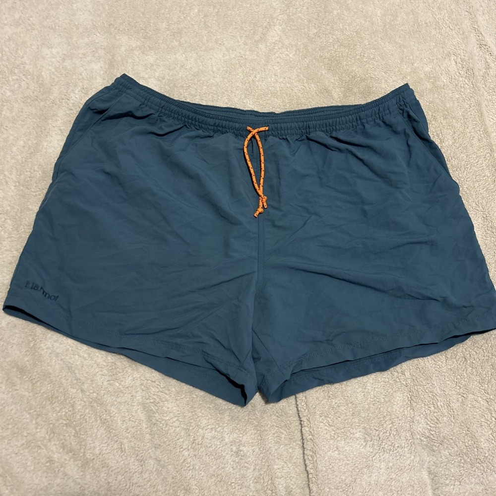 Marmot Swimming Trunks Shorts‎ Men`s Size XXL  Active Teal Orange Draw Strings